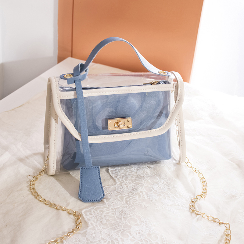 MZ Women's Transparent Handbag Crossbody Bag Kelly Style PVC - Image 3