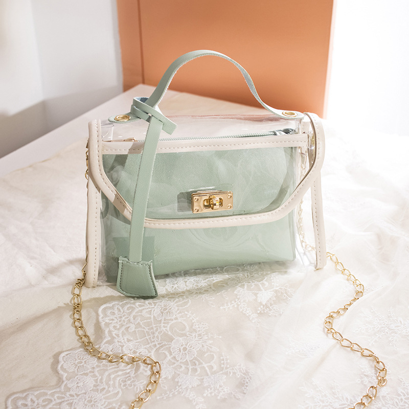 MZ Women's Transparent Handbag Crossbody Bag Kelly Style PVC - Image 4