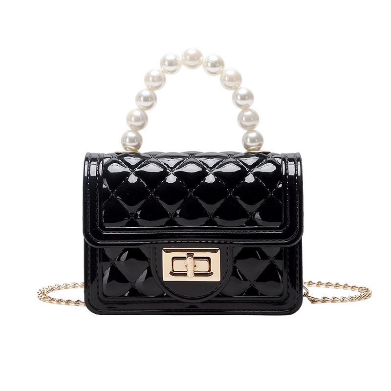 Quilted Pearl Jelly Handbag with Chain Strap - Women's Shoulder Crossbody Bag - Image 5