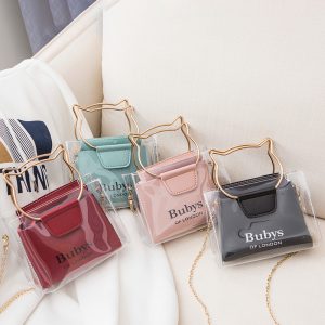 Women's Transparent Chain Handbag Set Small Square Crossbody Shoulder Bag