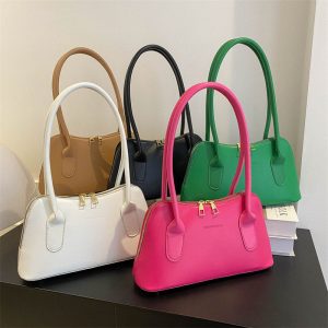 2023 Spring Summer New Women's Bag Korean Minimalist Solid Color Commuter Shoulder Bag Casual Crossbody Handbag