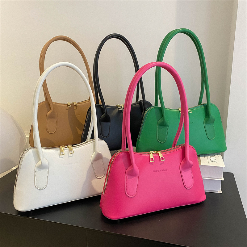 2023 Spring Summer New Women's Bag Korean Minimalist Solid Color Commuter Shoulder Bag Casual Crossbody Handbag
