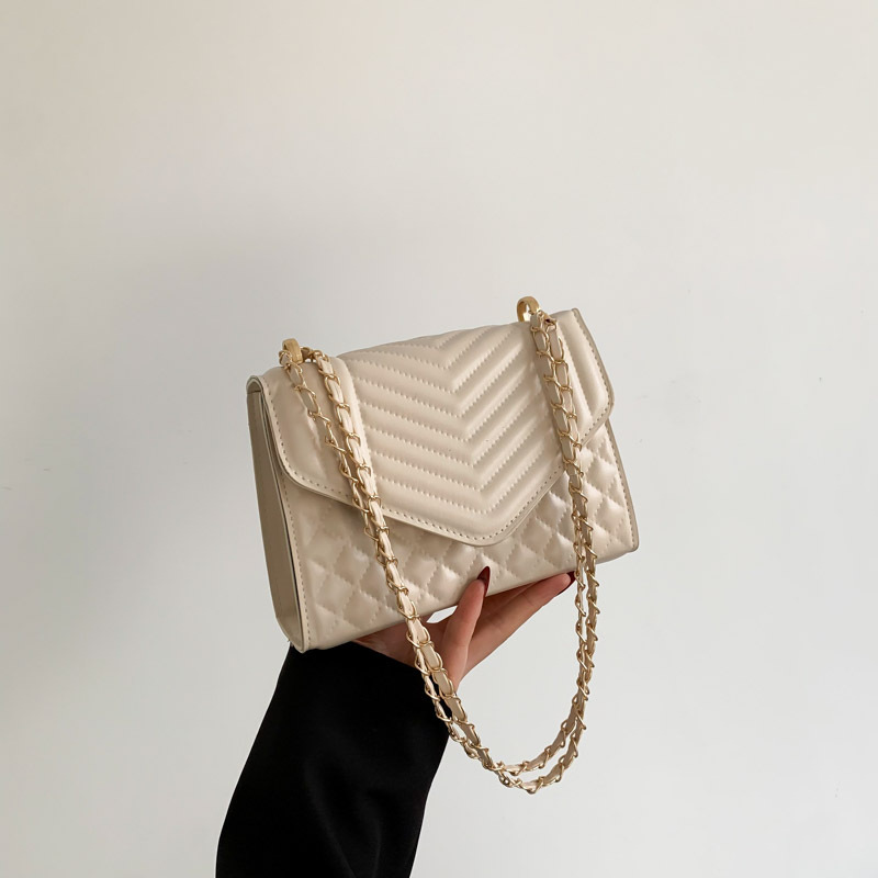 Minimalist Chain Small Square Crossbody Bag for Women 2024 Trendy Embroidered Shoulder Bag - Image 3