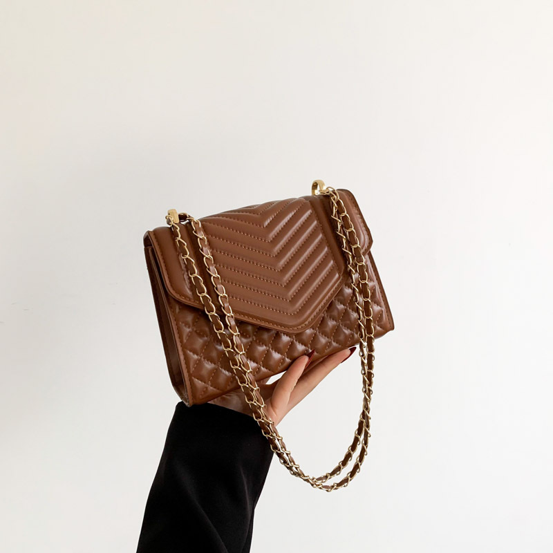 Minimalist Chain Small Square Crossbody Bag for Women 2024 Trendy Embroidered Shoulder Bag - Image 2