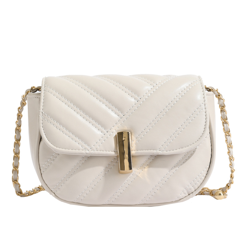 2024 Niche Design Quilted Chain Lock Shoulder Crossbody Mini Square Bag - Image 4