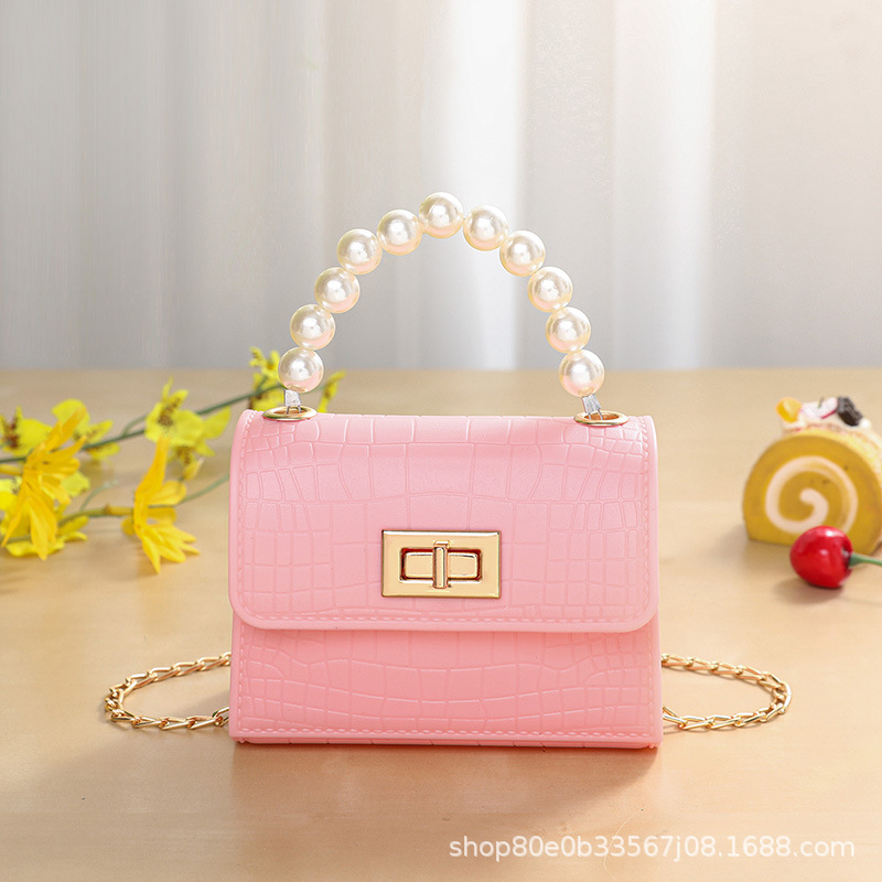 Women's 2024 Summer Jelly Bag with Pearl Handle and Crocodile Pattern - Image 2