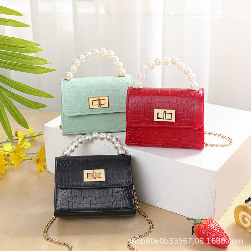 Women's 2024 Summer Jelly Bag with Pearl Handle and Crocodile Pattern - Image 4