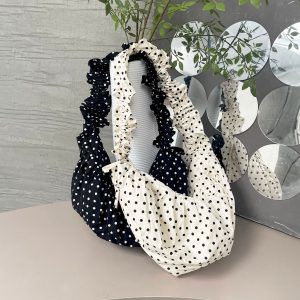 More Women's Crossbody Bag with Chain Accent - White Black