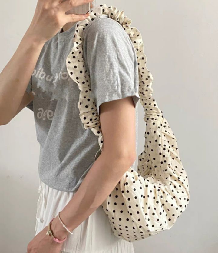 More Women's Crossbody Bag with Chain Accent - White Black - Image 2