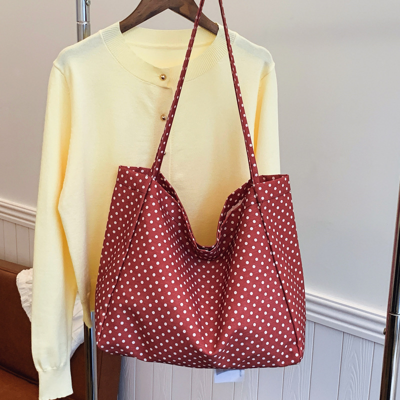 Retro Sweet Casual Cloth Tote Bag Cute Lazy Style Lightweight Women's Shoulder Bag - Image 3