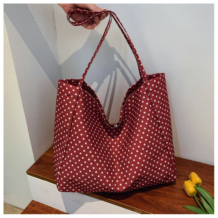 Retro Sweet Casual Cloth Tote Bag Cute Lazy Style Lightweight Women's Shoulder Bag