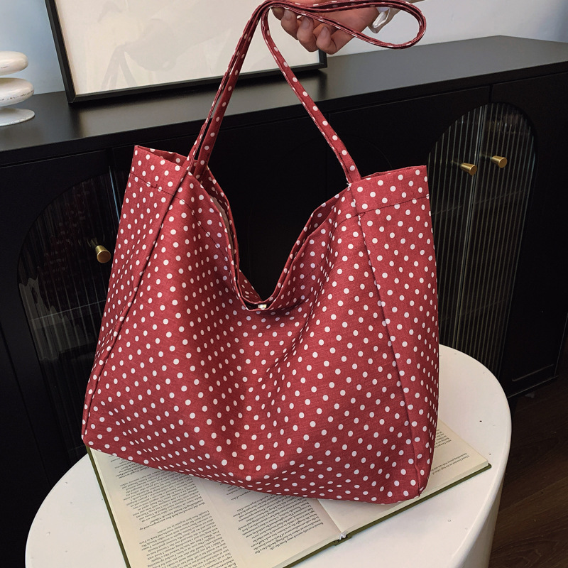 Retro Sweet Casual Cloth Tote Bag Cute Lazy Style Lightweight Women's Shoulder Bag - Image 2