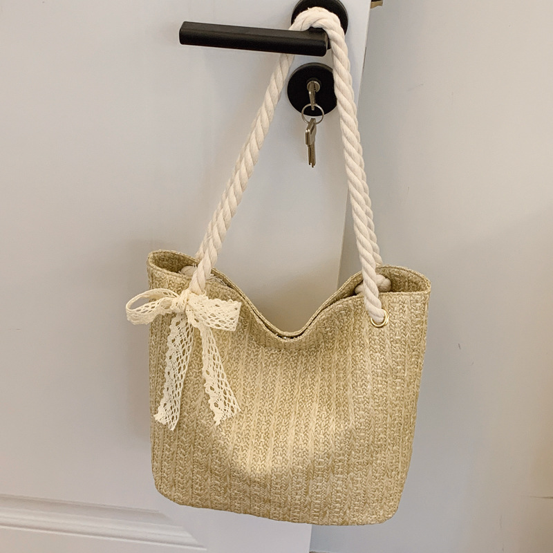 Cross-Border Straw Woven Underarm Women's Bag 2025 Summer Woven Bag Casual Vacation Beach Women's Shoulder Handbag - Image 4