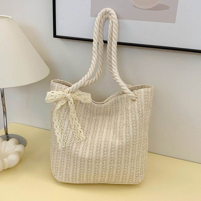 Cross-Border Straw Woven Underarm Women's Bag 2025 Summer Woven Bag Casual Vacation Beach Women's Shoulder Handbag - Image 3