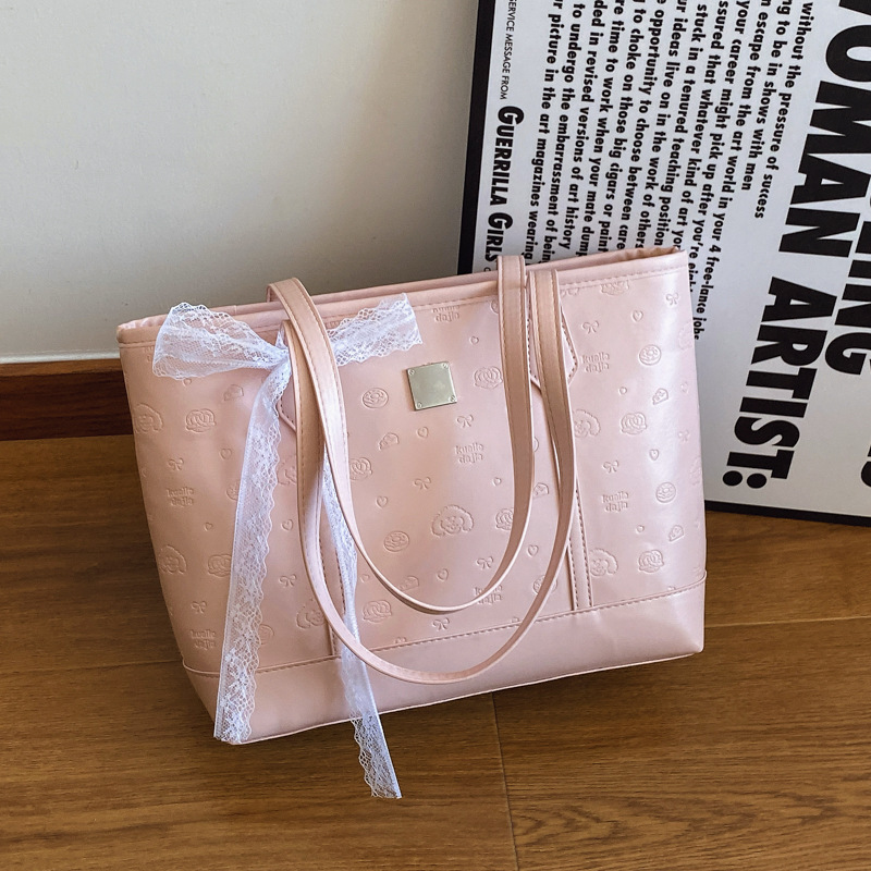 Women's 2025 Tote Bag Large Capacity Shoulder Handbag PU Solid Color - Image 3
