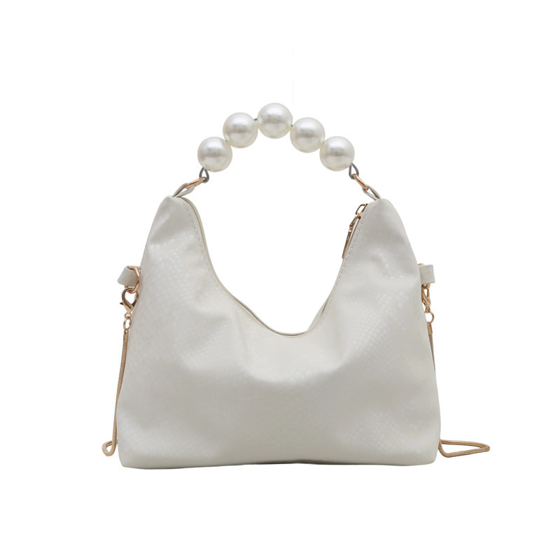2025 Retro Minimalist Solid Color Pearl Shoulder Crossbody Handbag for Women - Image 5