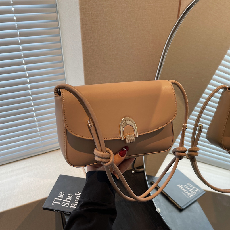 2025 New Spring Minimalist Women's One-Shoulder Crossbody Small Square Bag Solid Color - Image 2