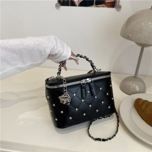 Korean-Style Quilted Chain Box Handbag 2025 New Chic Shoulder Crossbody Bag