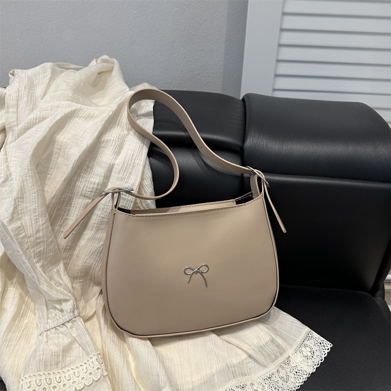 MZ Crescent Shoulder Crossbody Bag with Bow Detail