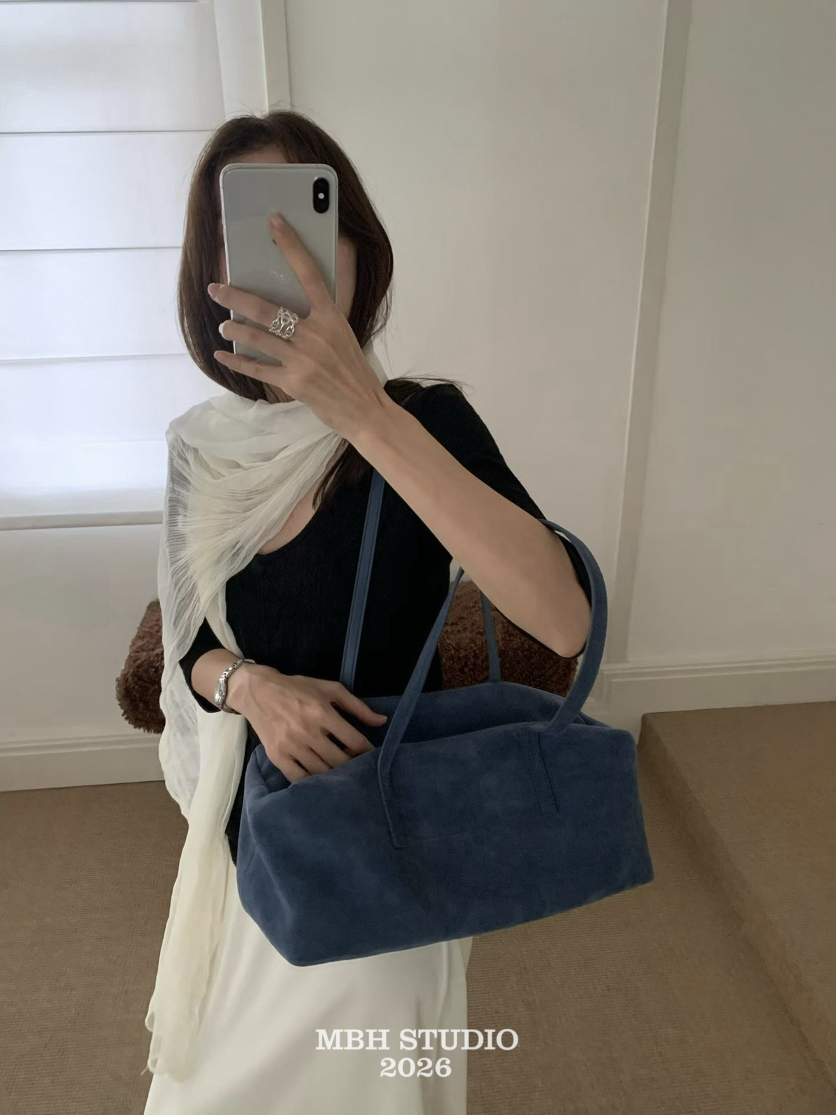 MBH Korean Dongdaemun Style Baguette Bag in Top Layer Matte Cowhide - Image 3